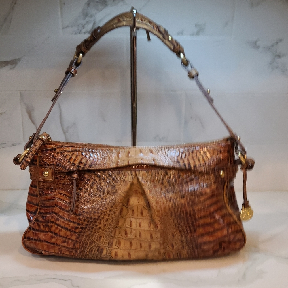 Brahmin Vintage pleated Y2K Baguette Daria shoulder bag EUC - Picture 4 of 16